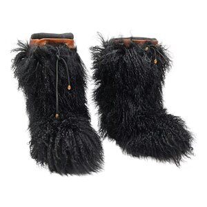 GUCCI Boots, Pelle S. Gomma, Mongolia/Suede Split/Florence, Black/Red, EUR39 NEW